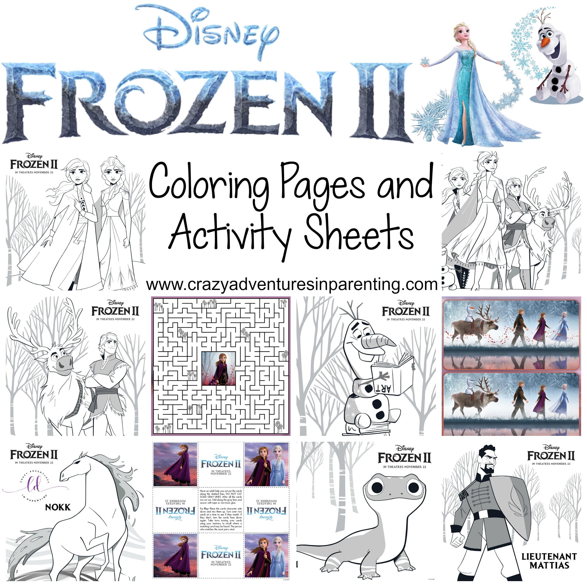 Free Printable Frozen 2 Coloring Pages And Activity Sheets