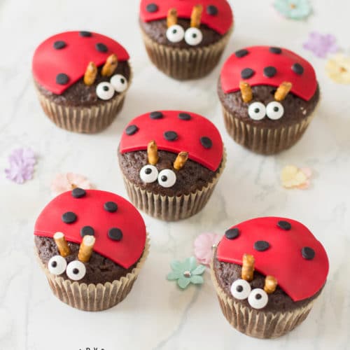 Easy Ladybug Lovebug Cupcakes