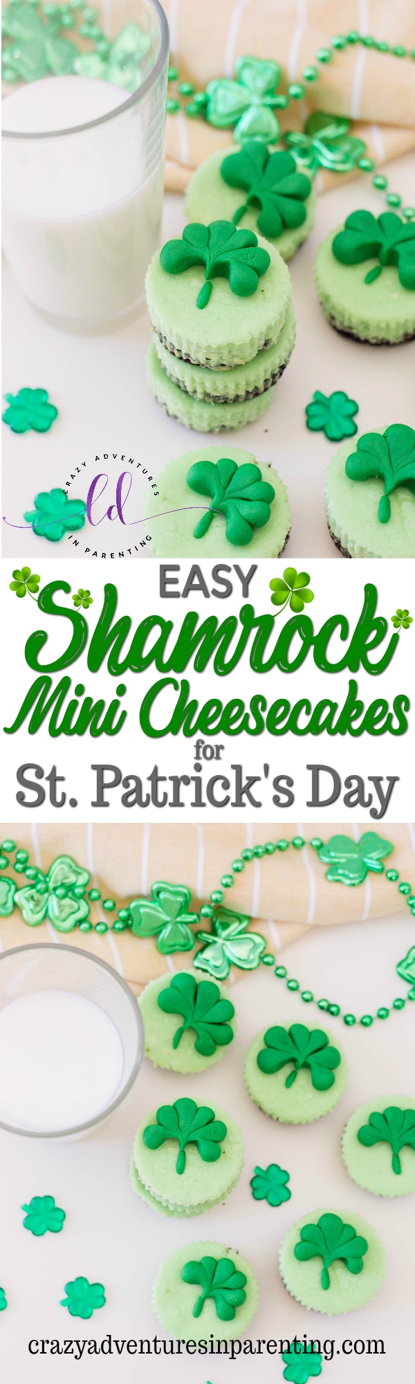 Easy Shamrock Mini Cheesecakes for St. Patrick's Day