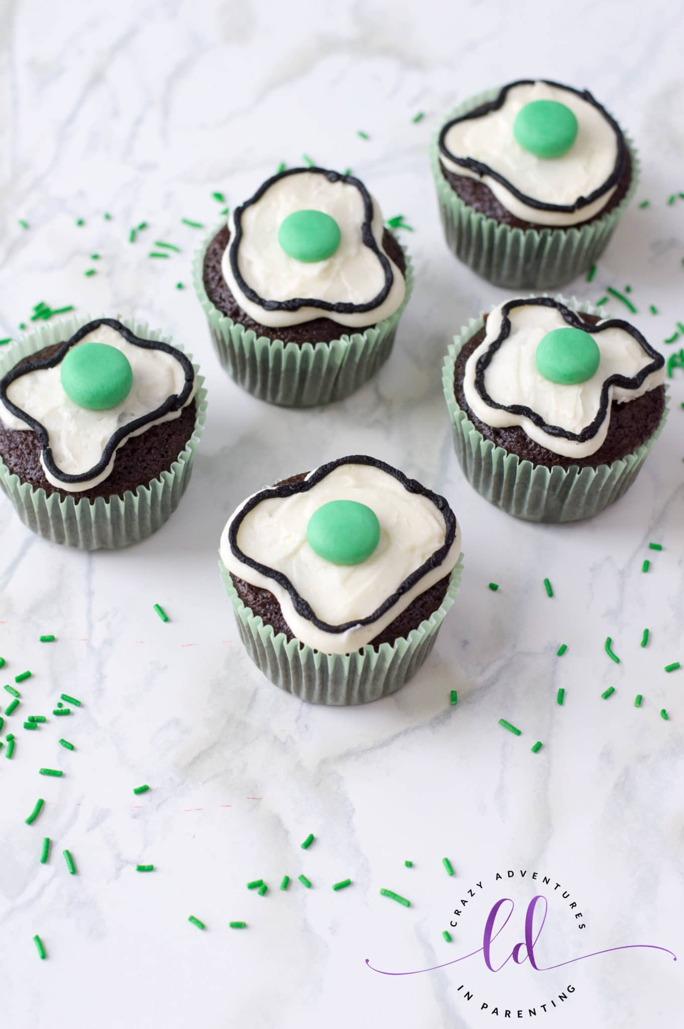 Green Eggs and Ham Cupcakes for Dr Seuss Birthday