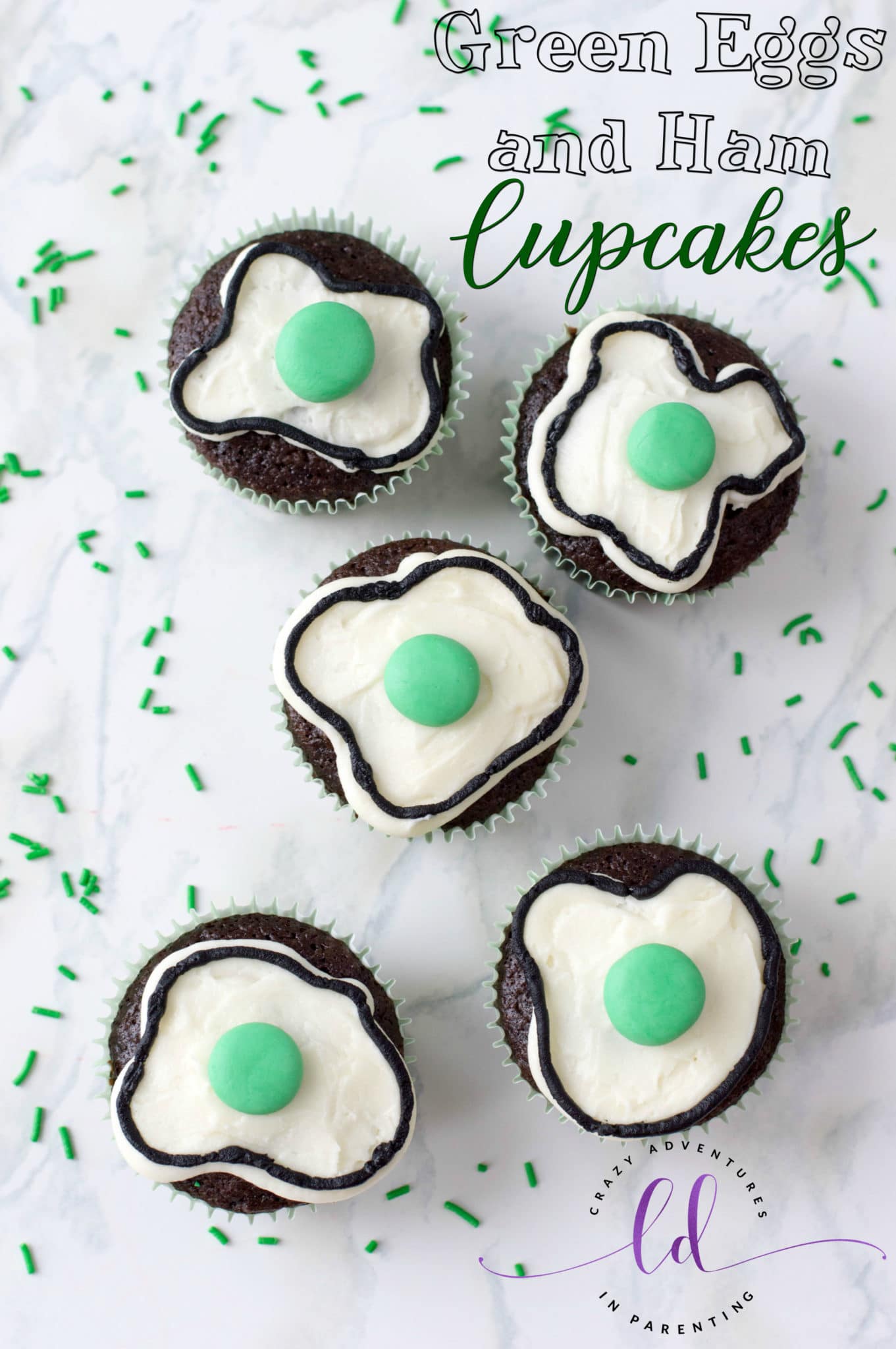 Green Eggs and Ham Cupcakes for Dr. Seuss' Birthday