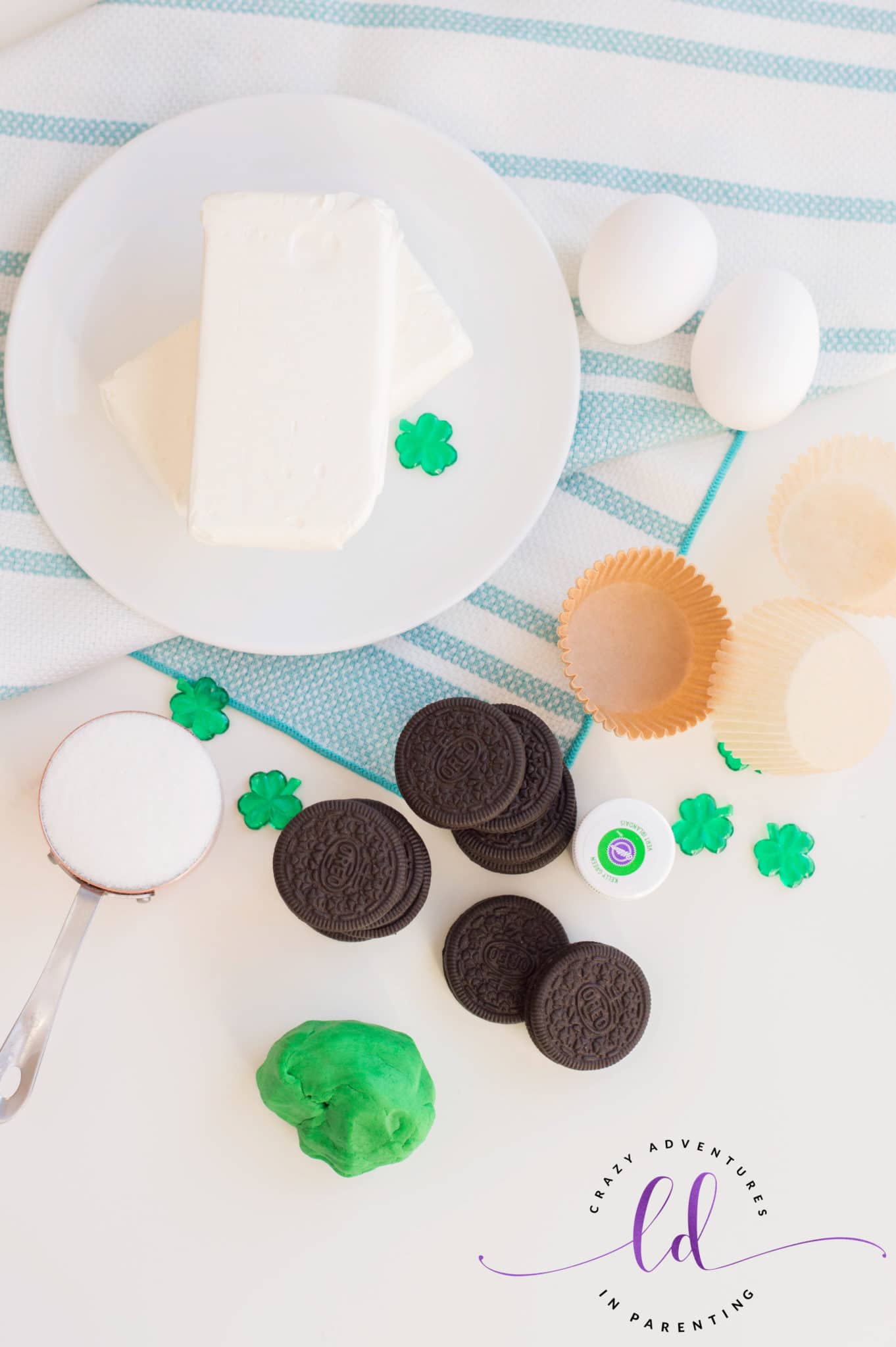 Ingredients Needed to Make St. Patrick's Day Mini Cheesecakes