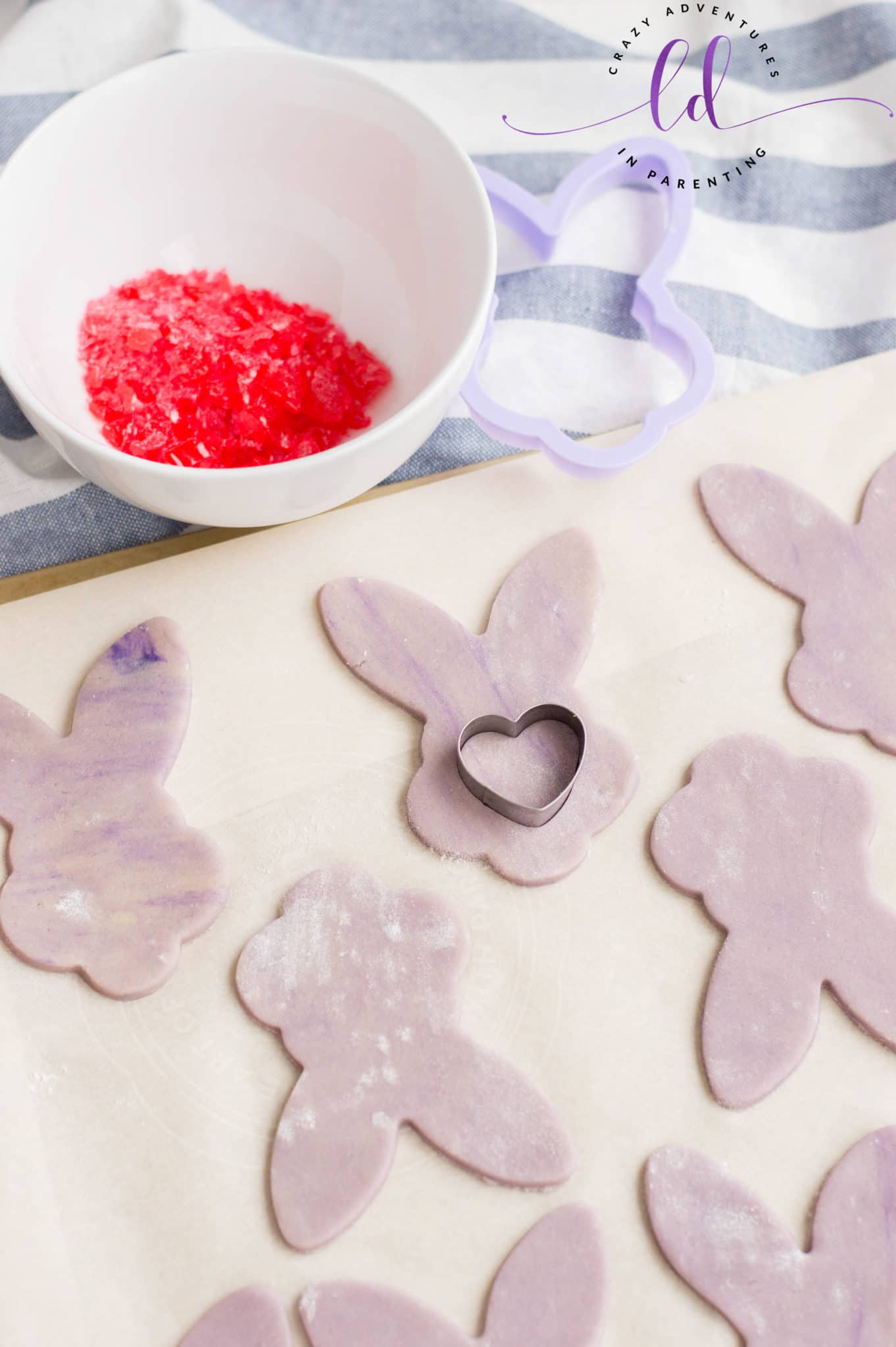 Cut Out Heart for Bunny Stained Glass Cookies