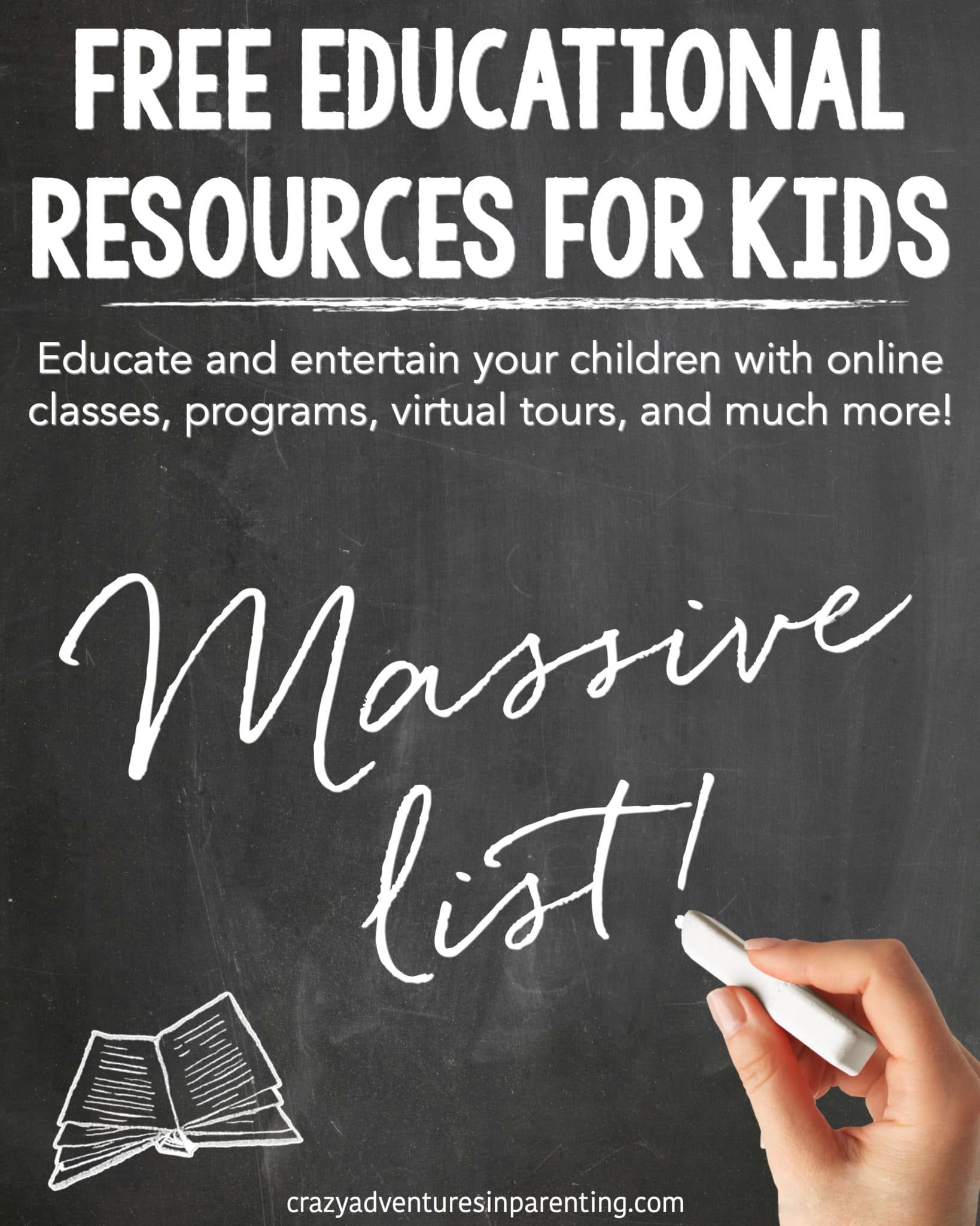 HUGE LIST of Free Educational Resources for Kids Due to School Closings #DistanceLearning