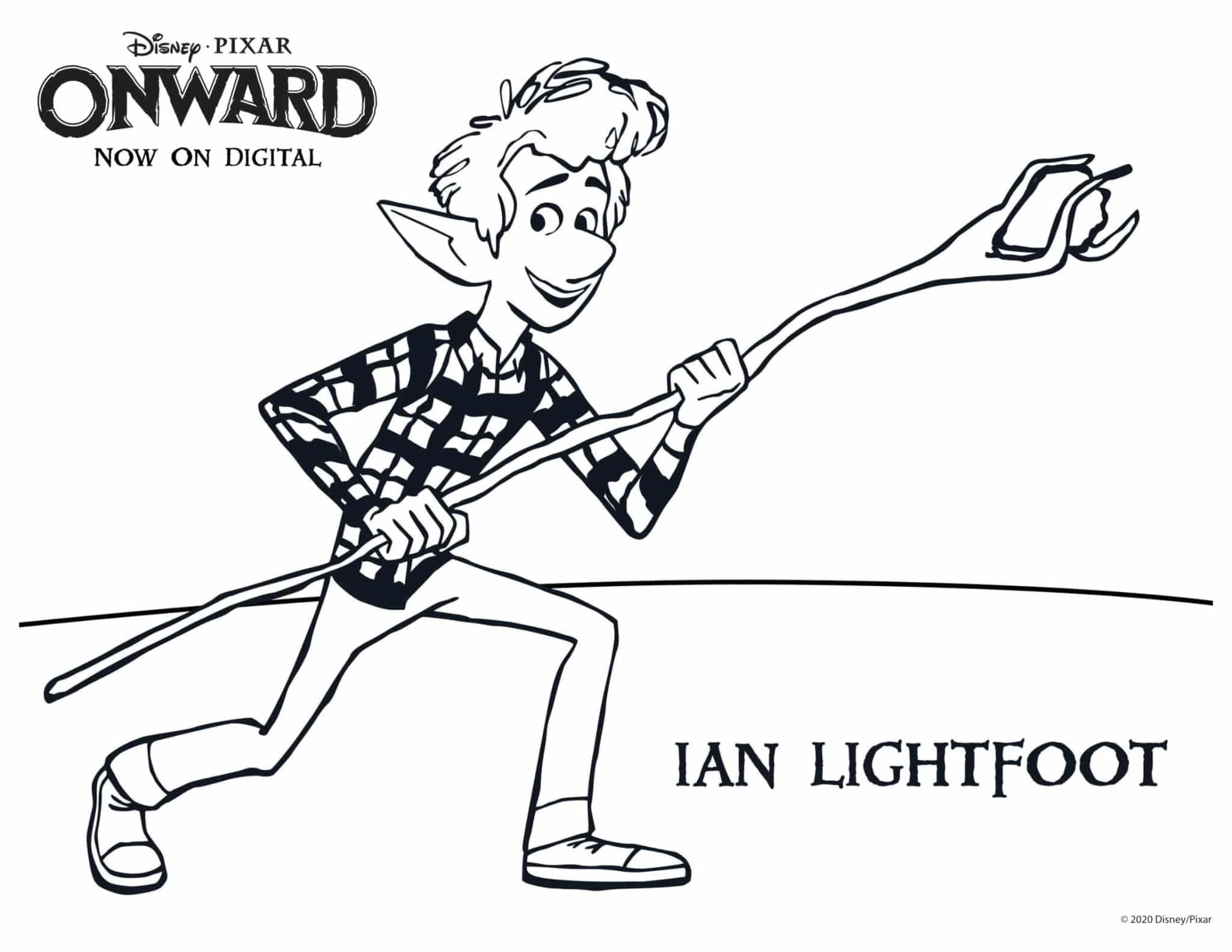 ONWARD Ian Lightfoot Coloring Page and Activity Sheet