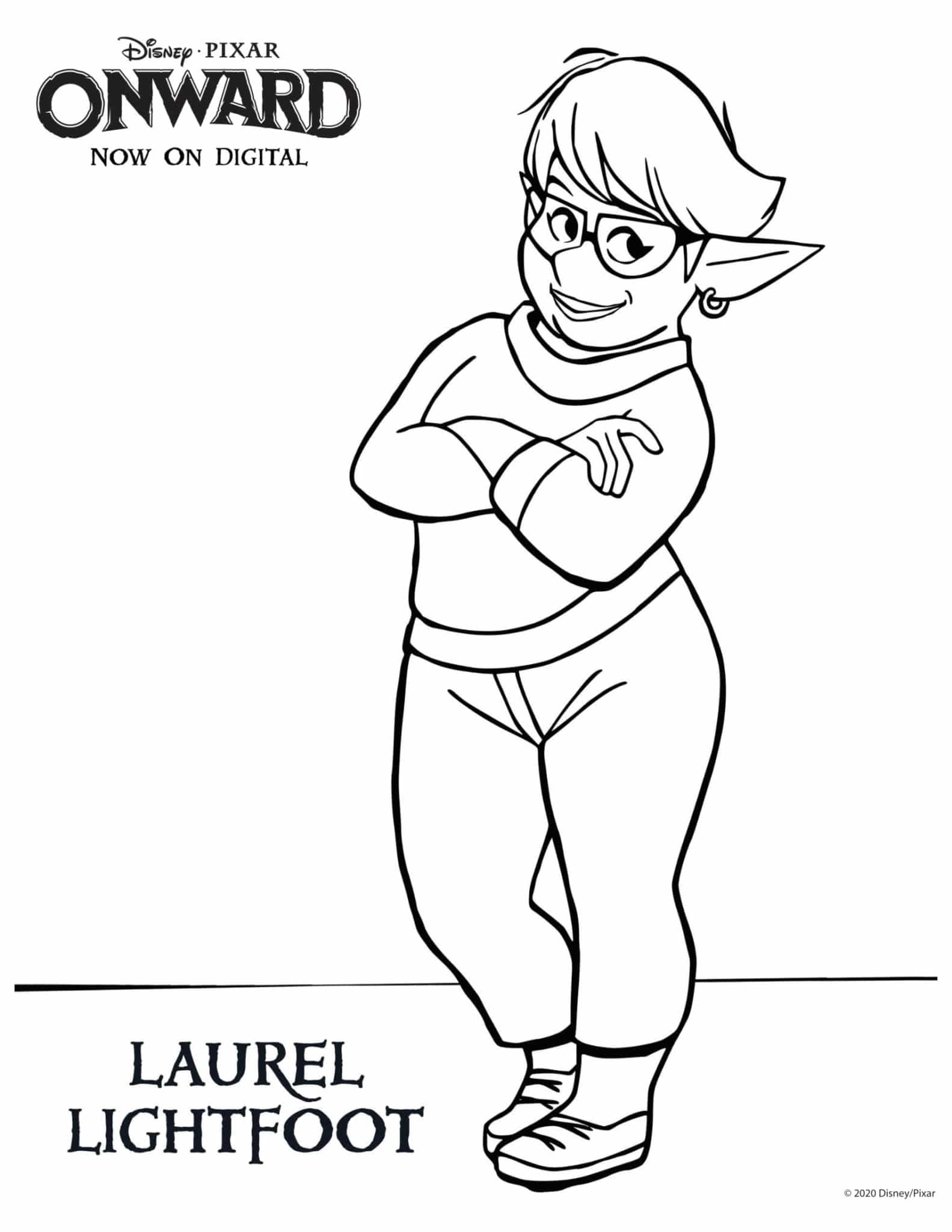 ONWARD Laurel Lightfoot Coloring Page and Activity Sheet