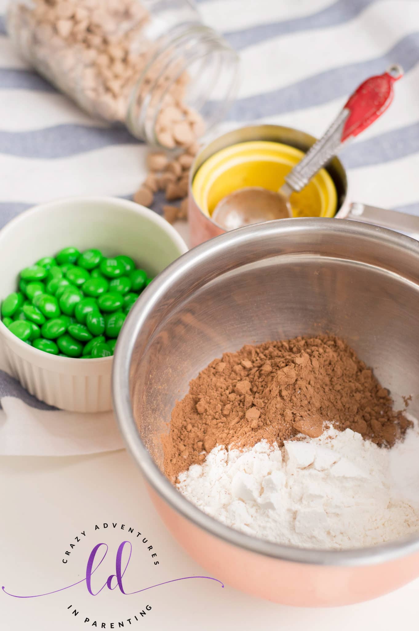 Sift Dry Ingredients to Make St Patricks Day Chocolate Cookies