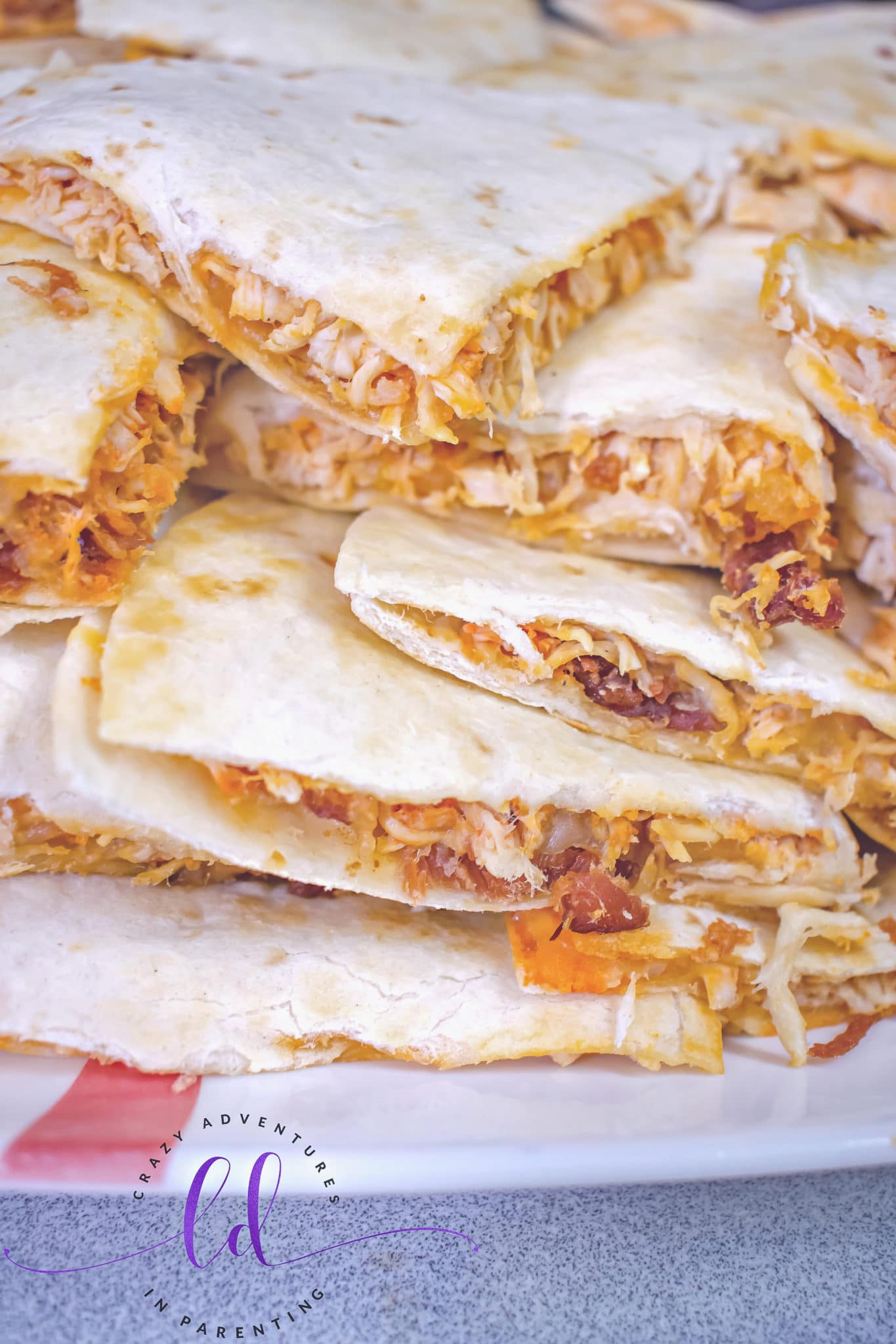 Buffalo Chicken Bacon Ranch Quesadillas Close-Up