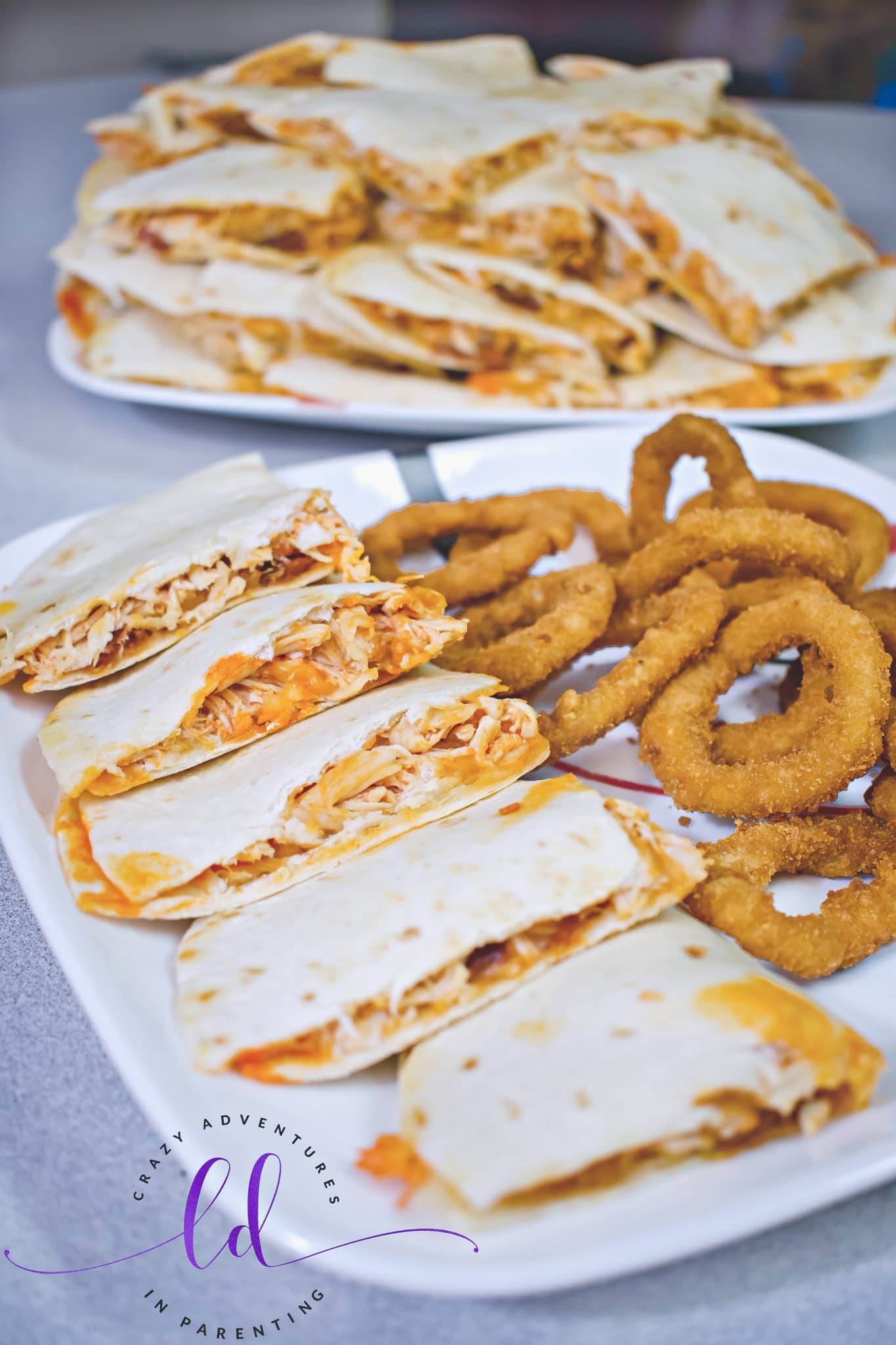 Buffalo Chicken Bacon Ranch Quesadillas for Dinner