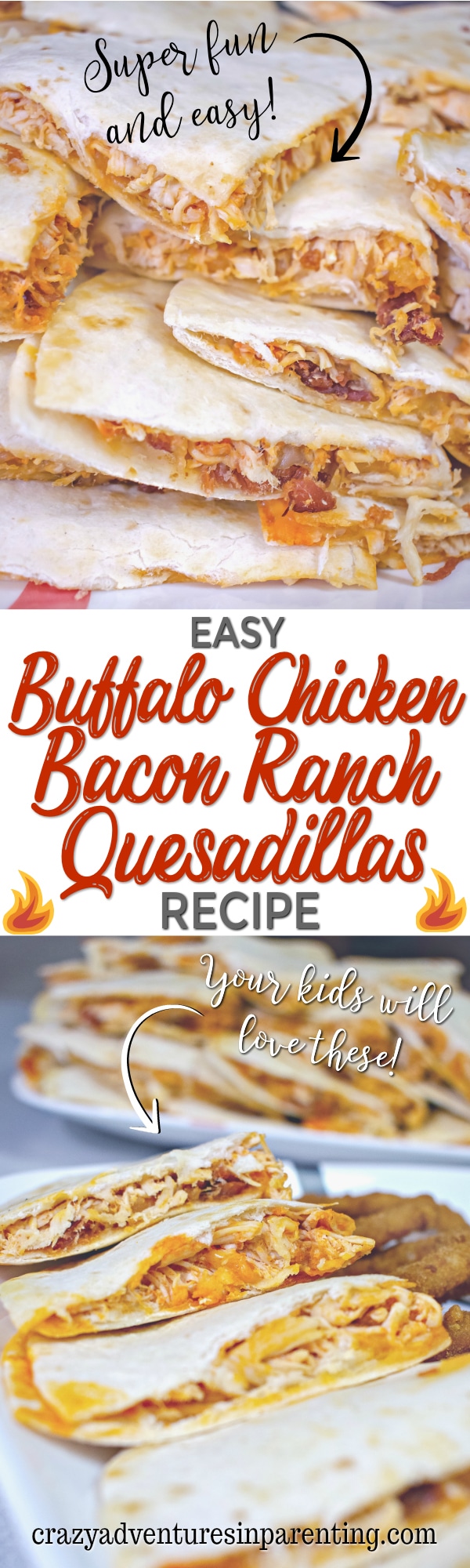 Easy Buffalo Chicken Bacon Ranch Quesadillas Recipe