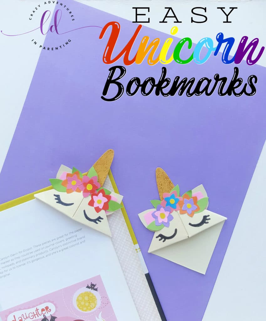 DIY Origami Unicorn Corner Bookmarks Crazy Adventures in Parenting