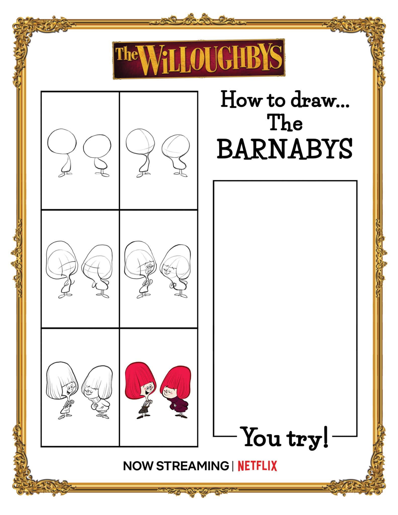 The Willoughbys How To Draw The Barnabys Activity Sheet