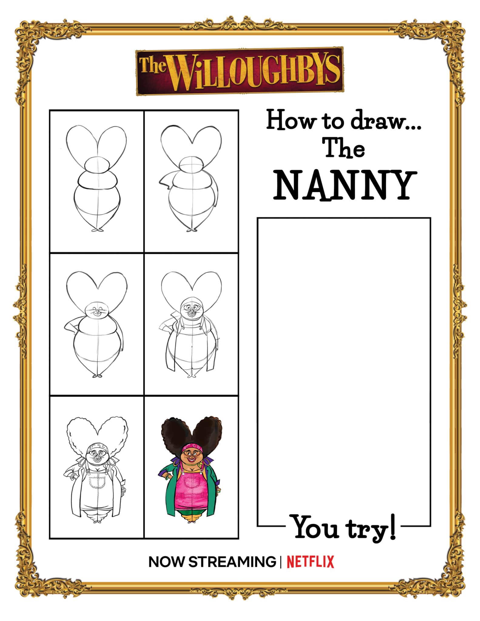 The Willoughbys How To Draw The Nanny Activity Sheet