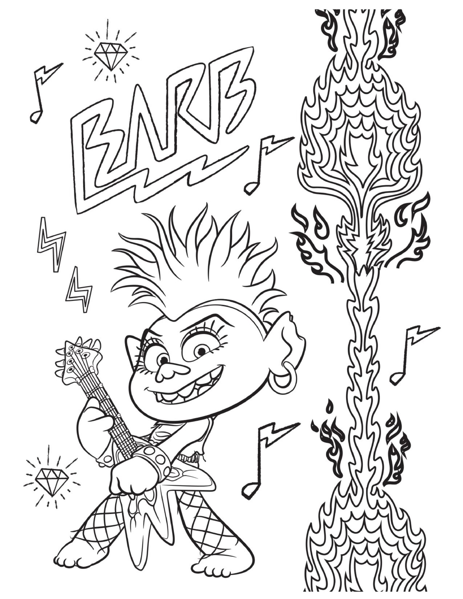 Trolls Barb Coloring Page