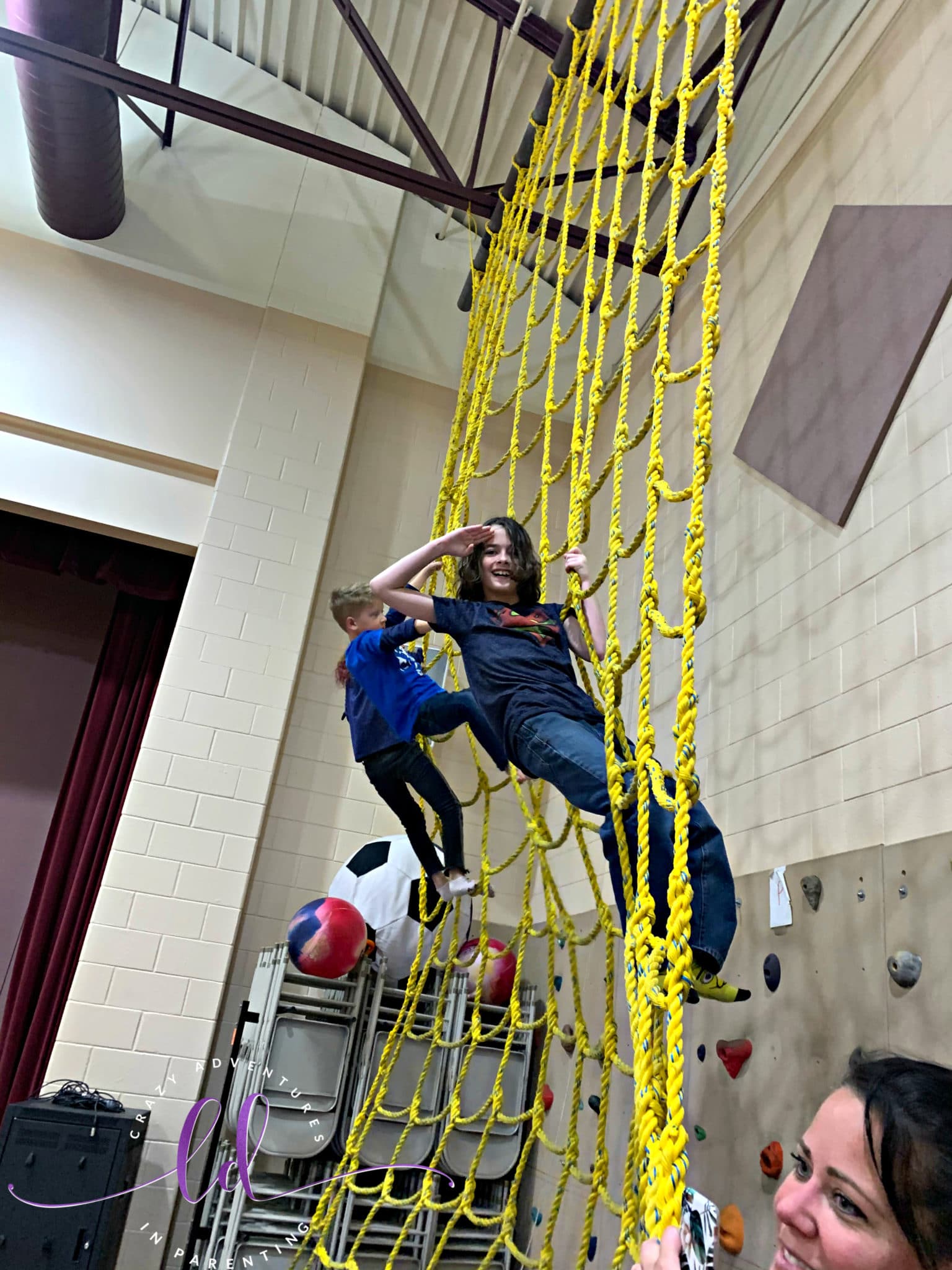 Climbing during gymnastics