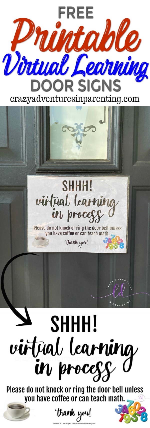 Free Printable Door Signs for E-Learning at Home