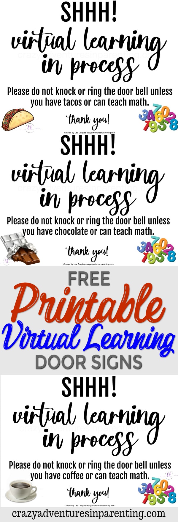 Free Printable Door Signs for E-Learning