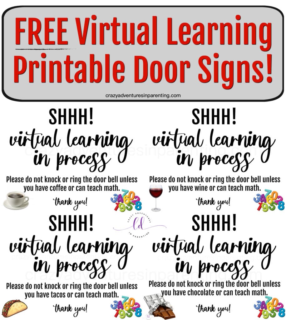 Free Virtual Learning Printable Door Signs
