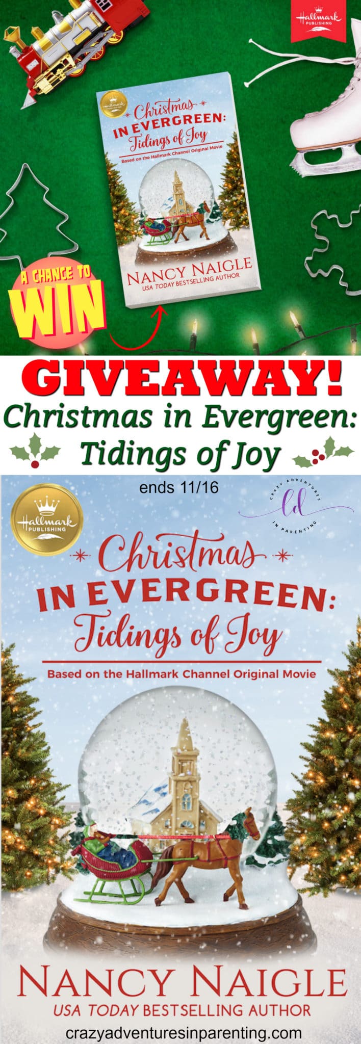 Giveaway for a Copy of Christmas in Evergreen Tidings of Joy by Hallmark Publishing! Ends 11/16