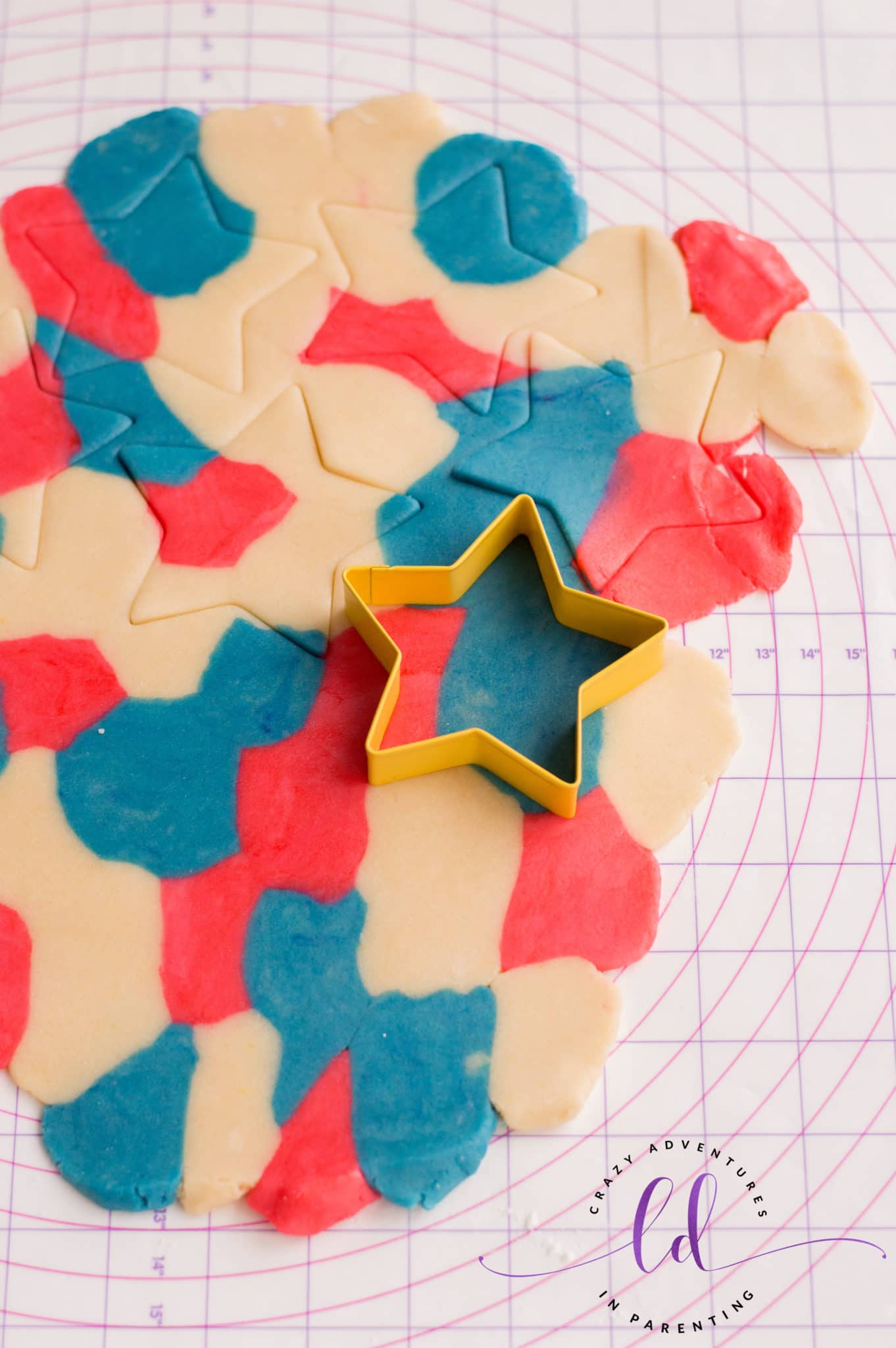 Cut out star shapes to make Patriotic Sugar Cookies