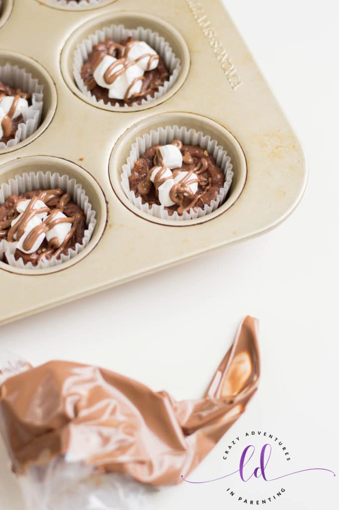 Drizzled Chocolae Over S'mores Mini Cheesecakes