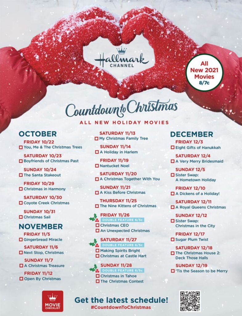 Hallmark Channel's Countdown to Christmas Movie List 2021