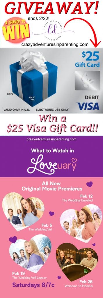 Visa Gift Card Giveaway for Loveuary The Wedding Veil Legacy on Hallmark Channel
