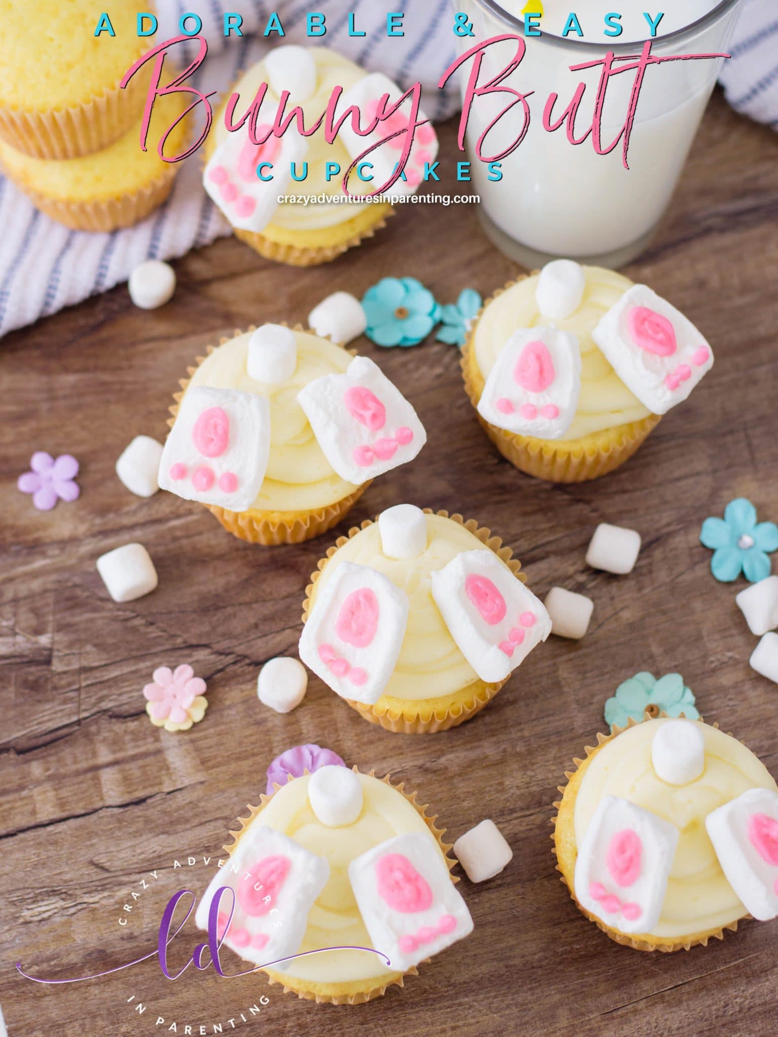 Adorable and Easy Bunny Butt Cupcakes Recipe