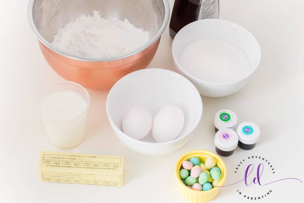 Ingredients Needed to Make Easter Mini Cakes