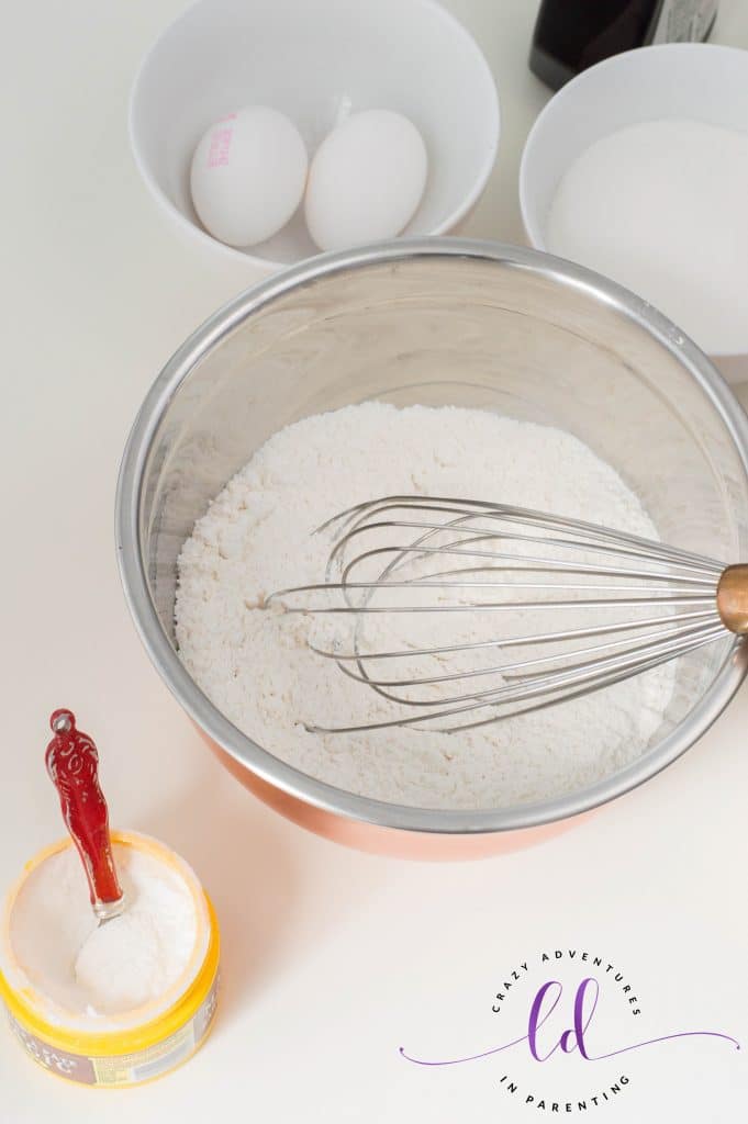 Sift Dry Ingredients to Make Easter Mini Cakes