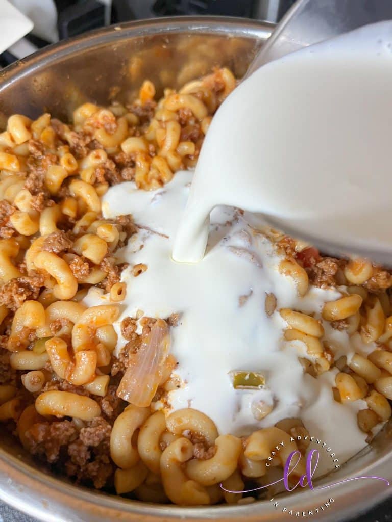 Add Cream to Make Easy Instant Pot Taco Macaroni
